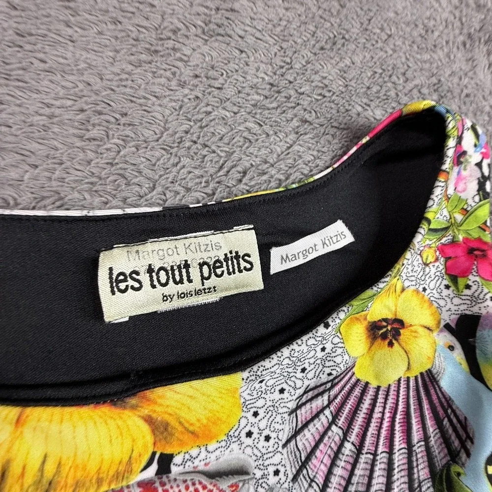 Les Tout Petits Girls 10 Floral Sleeveless Dress Tropical Hibiscus Print - Picture 2 of 5